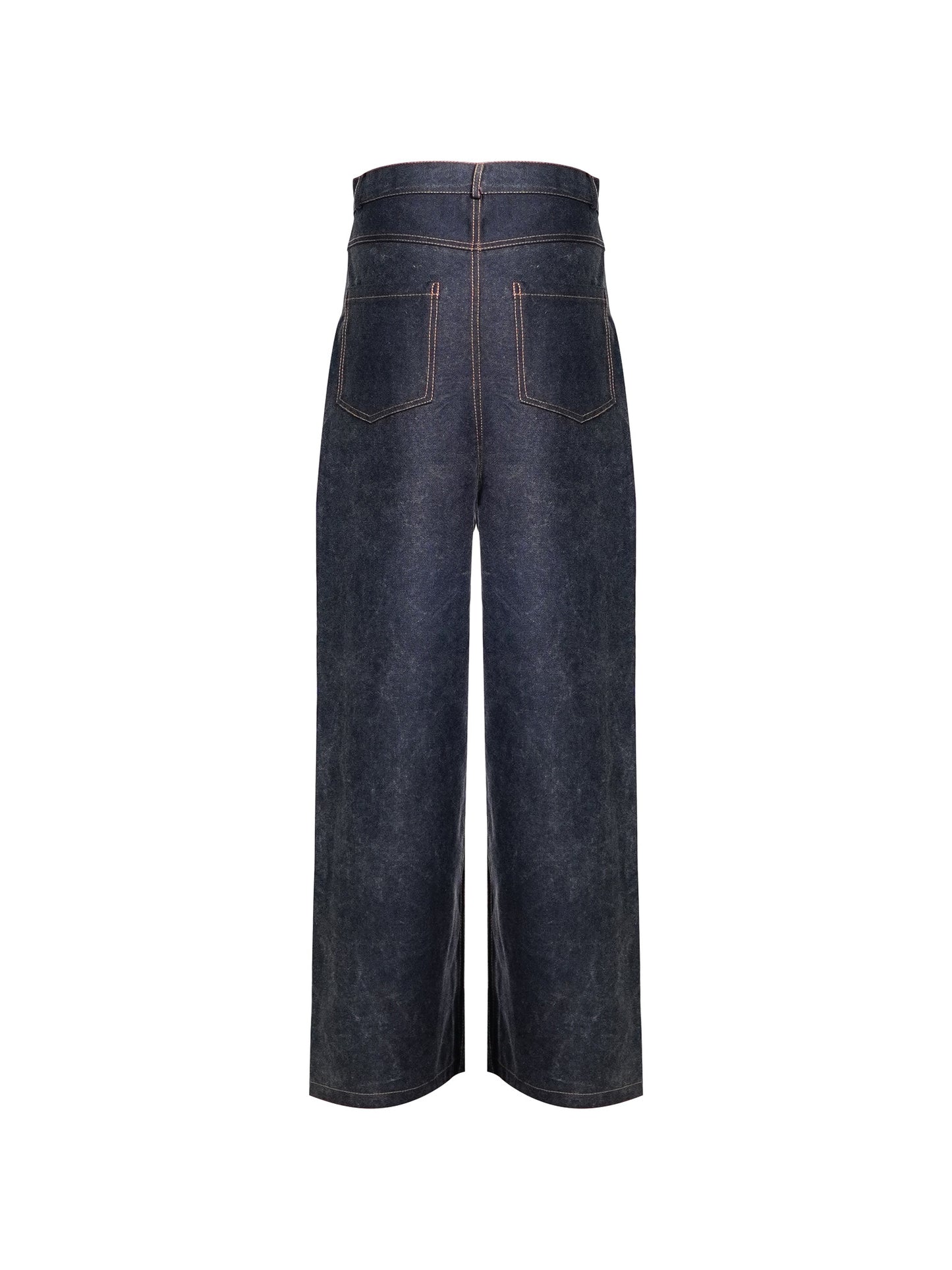 Black Acid Denim Pants - Relax Fit