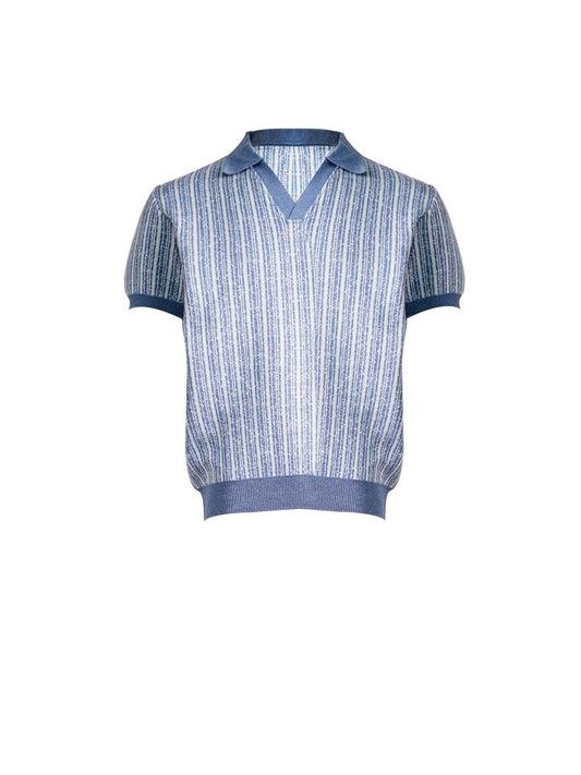 Azure Drift Polo - Jacquard