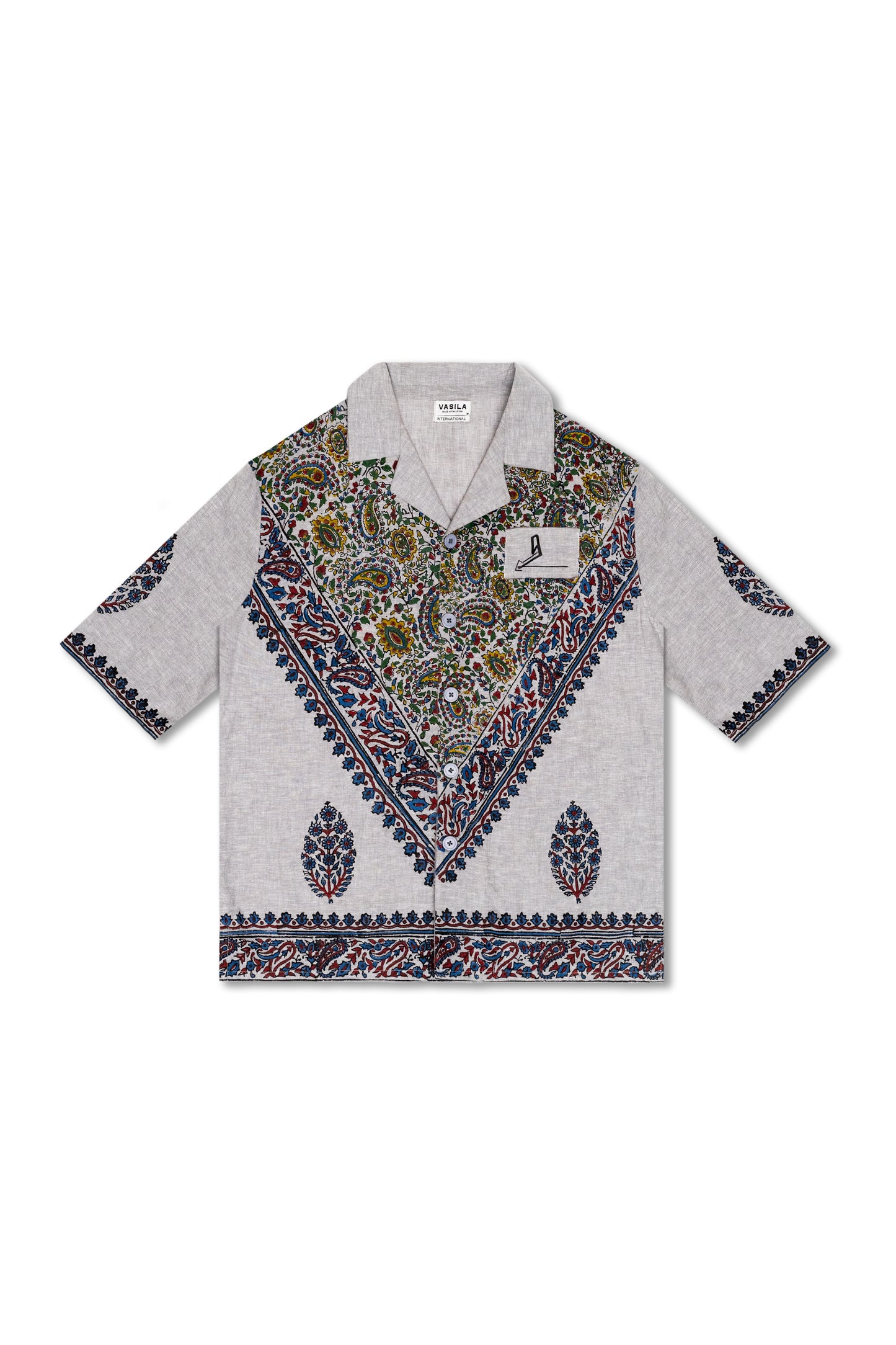 “Paisley Bloom” Button Down Half Sleeves Shirt