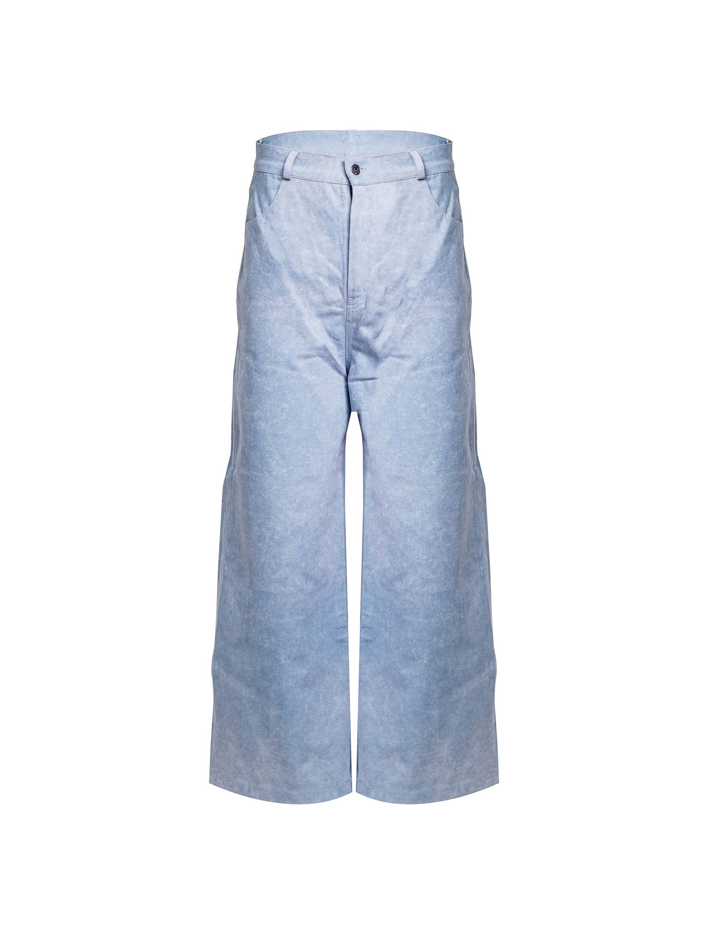 Ice Blue Acid Wash Denim Pants - Relax Fit