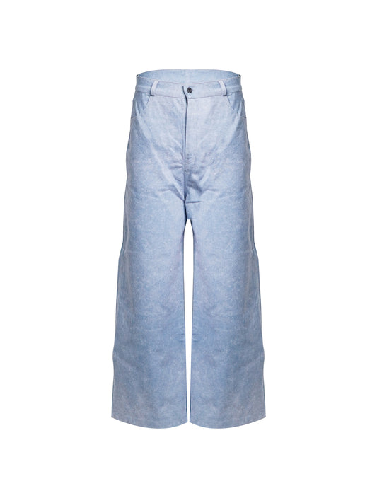 Ice Blue Acid Wash Denim Pants - Relax Fit