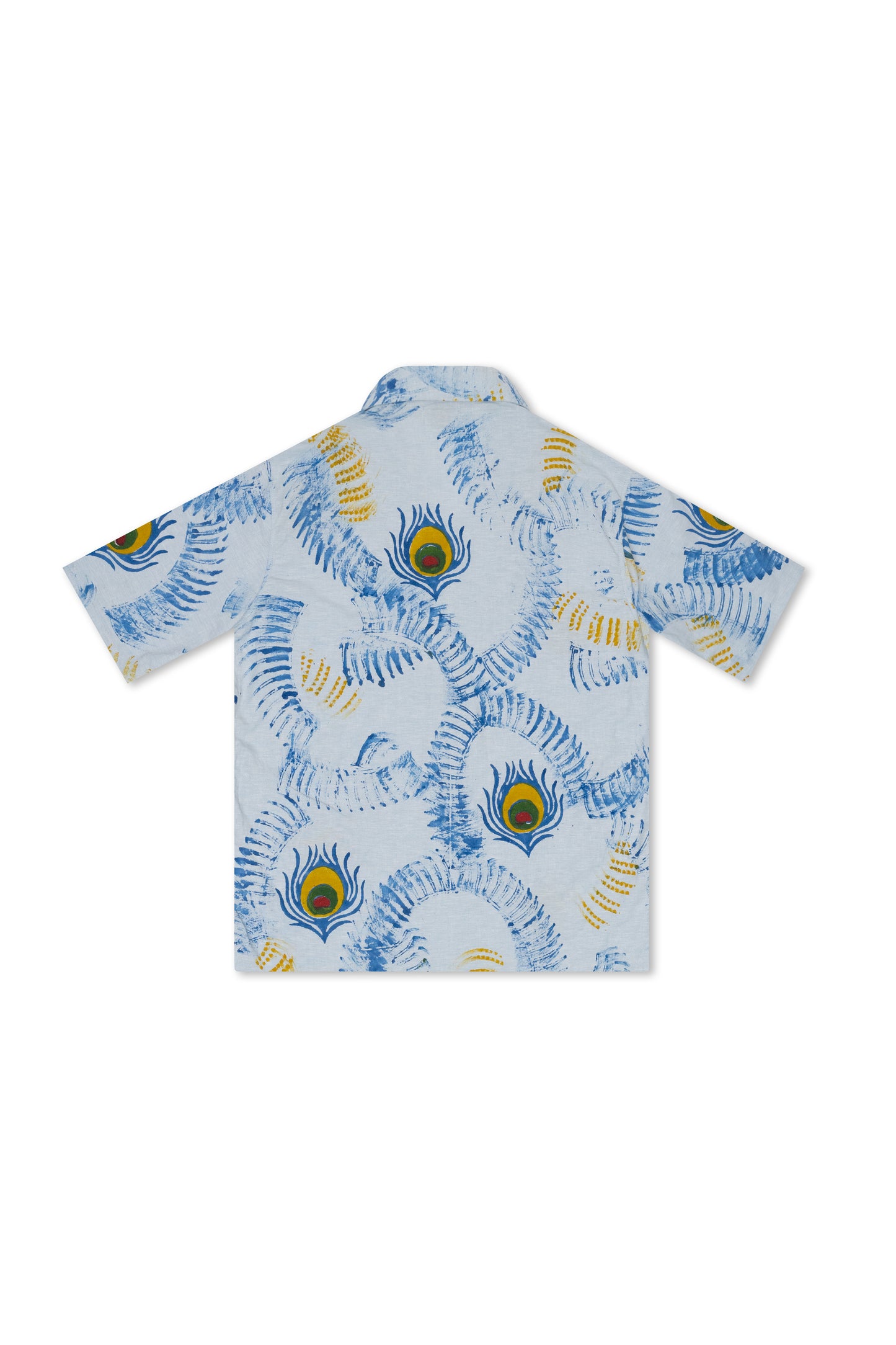 “Peacock Paradise” Button down Half Sleeves Shirt