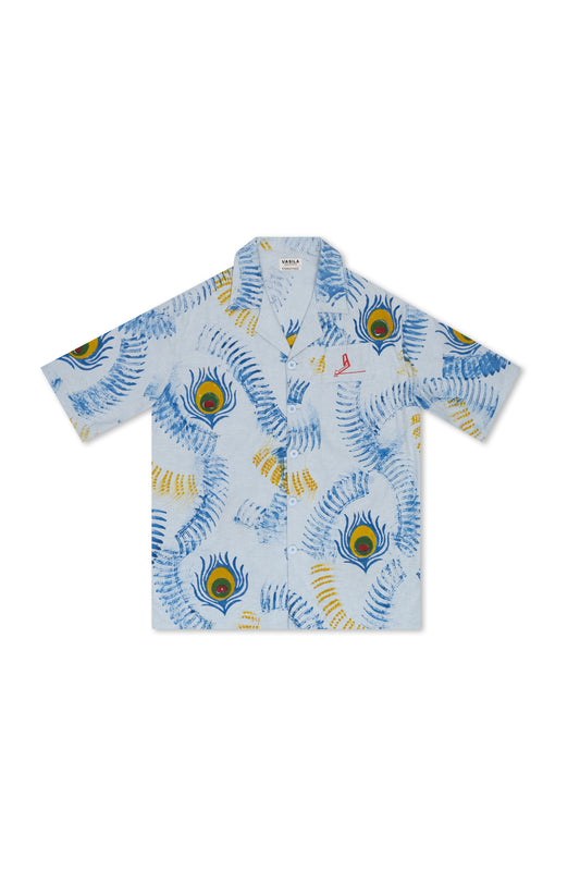“Peacock Paradise” Button down Half Sleeves Shirt