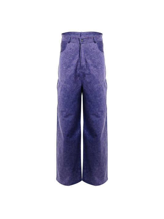 Purple Acid Wash Denim Pants - Relax Fit
